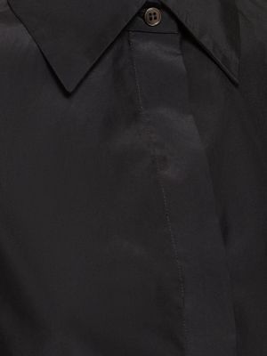 Bombažna svilena srajca Michael Kors Collection črna