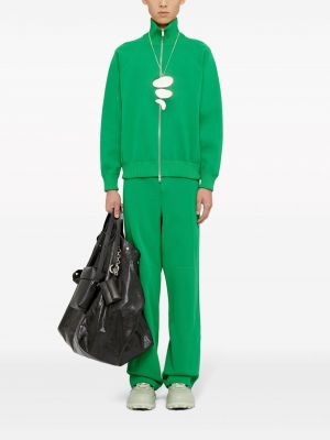 Pletená bunda na zip Jil Sander zelená