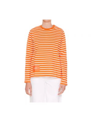 Dzianinowy sweter z okrągłym dekoltem Marc Jacobs pomarańczowy