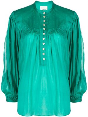 Bluza z gumbi Isabel Marant zelena