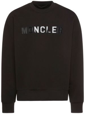 Kokvilnas džemperis bez kapuces Moncler melns