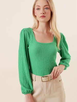 Прилепнала блуза Bigdart зелено
