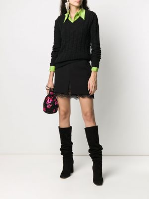 Pletený svetr s výstřihem do v Dolce & Gabbana černý