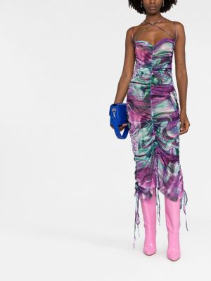Raštuotas midi suknele su abstrakčiu raštu Marques'almeida violetinė