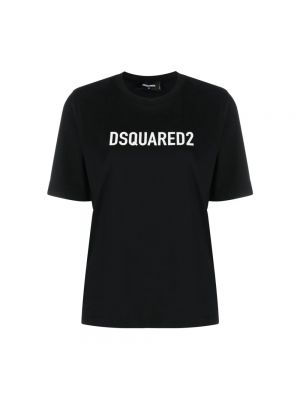 Koszulka z nadrukiem z krótkim rękawem Dsquared2 czarna