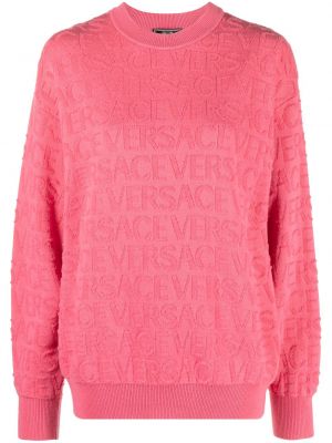 Вълнен пуловер Versace розово