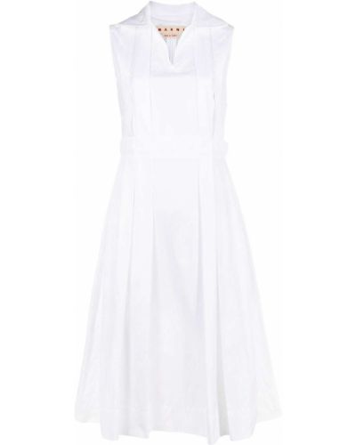 Mini vestido bootcut plisado Marni blanco