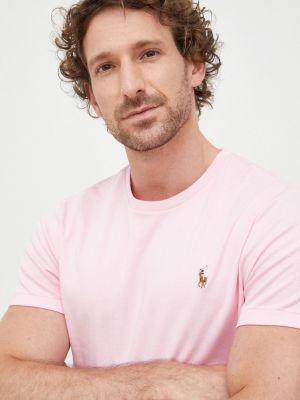 Pamučna polo majica jednobojna Polo Ralph Lauren ružičasta