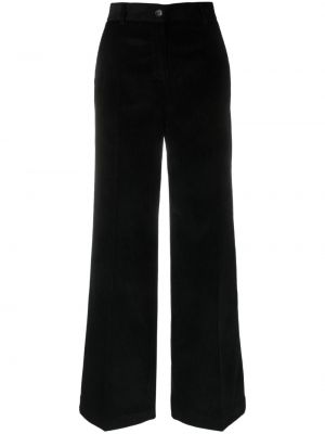 Spodnie sztruksowe bawełniane Parosh czarne
