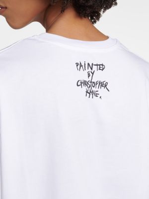 Bavlnené tričko s potlačou Christopher Kane biela