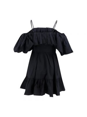 Mini vestido de algodón con mangas globo Ulla Johnson negro