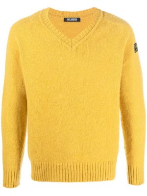 Пуловер с v-образно деколте Raf Simons жълто