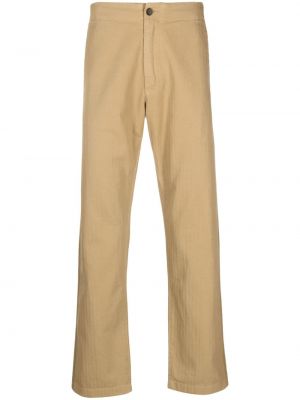 Lniane spodnie bawełniane Rag & Bone brązowe