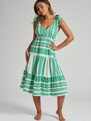 Жаккард платье South Beach зеленое