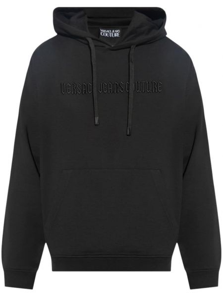 Işlemeli hoodie Versace Jeans Couture siyah