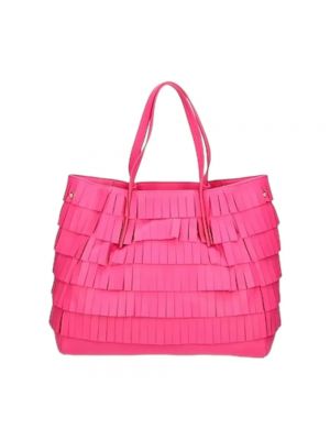 Shopper handtasche mit fransen Manila Grace pink