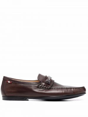 Skinn loafers med spenne Bally brun