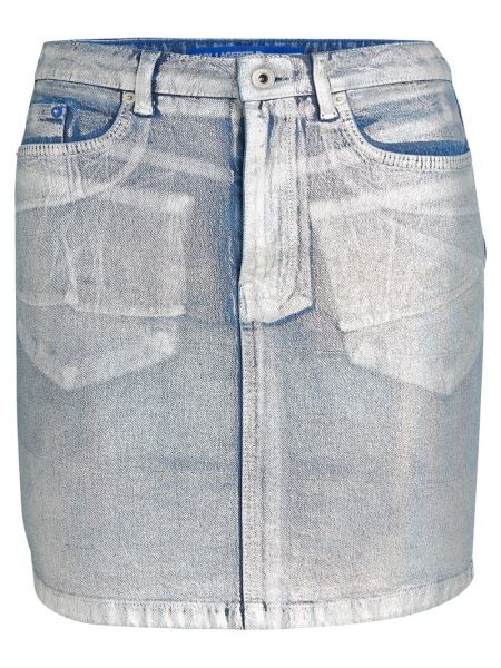 Mini spódniczka Karl Lagerfeld Jeans srebrna