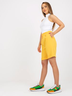 Šortky s vysokým pásom Fashionhunters žltá