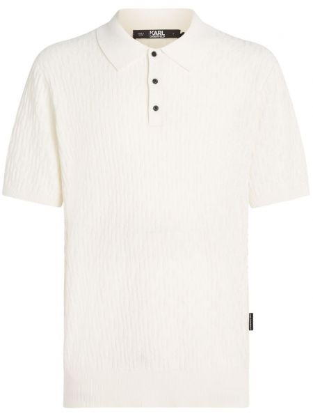 Poloshirt i jacquard stof Karl Lagerfeld hvid