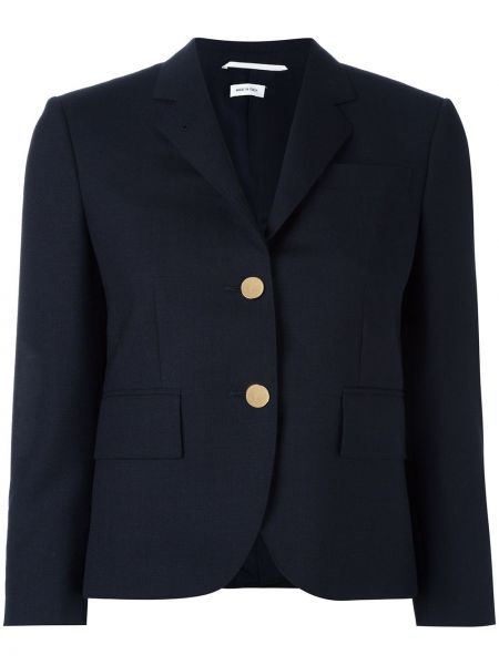 Vlněný kabát Thom Browne modrý