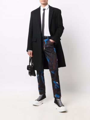 Pantalones rectos con estampado con estampado abstracto Moschino marrón