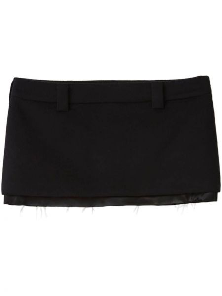 Satenska mini suknja od velura Miu Miu crna