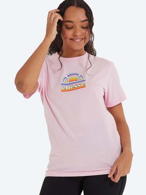 Хлопковая футболка Ellesse розовая
