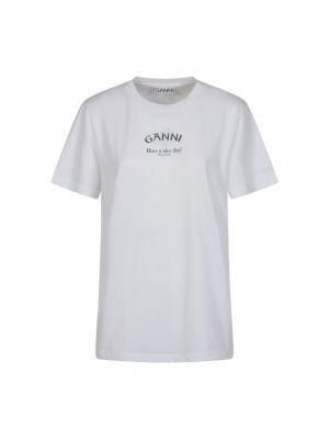 Dzianinowa koszulka Ganni biała