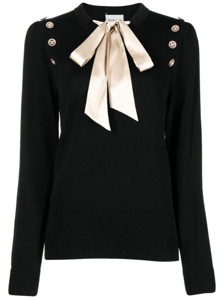 Блуза с панделка с копчета Edward Achour Paris черно