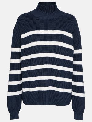 Jedwabny sweter bawełniany w paski Loro Piana