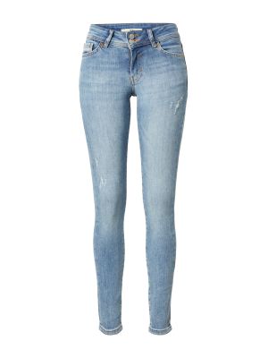 Obnosené skinny fit džínsy s vysokým pásom na zips Edc By Esprit - tmavo modrá