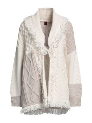 Cardigan di lana in lana d'alpaca Stefanel bianco
