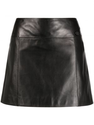 Kožna suknja Chanel Pre-owned crna