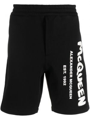 Shorts de sport à imprimé Alexander Mcqueen noir