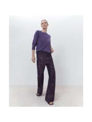 Pantalones con lentejuelas Woman El Corte Inglés violeta