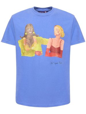 Kokvilnas t-krekls ar apdruku džersija Kidsuper Studios violets