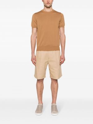 T-shirt en coton col rond Canali marron