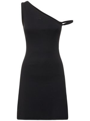 Bavlněné mini šaty Courrèges černé
