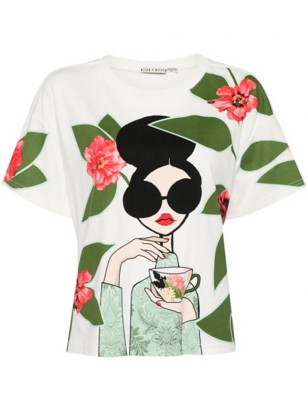 T-shirt Alice + Olivia hvid