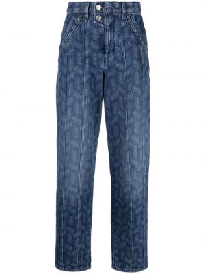 Straight leg jeans con stampa Marant étoile blu