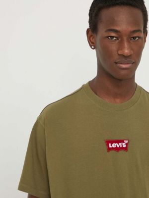 Koszulka bawełniana Levi's zielona