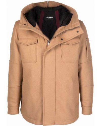 Abrigo con capucha con bolsillos Dondup marrón
