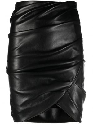 Drapovaný kožená sukňa Philosophy Di Lorenzo Serafini čierna