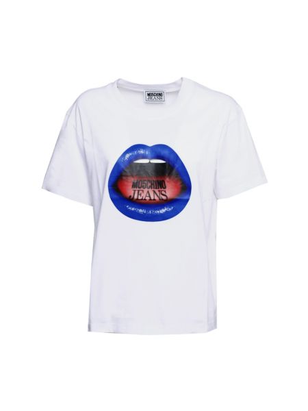 T-shirt mit rundem ausschnitt Moschino Weiß