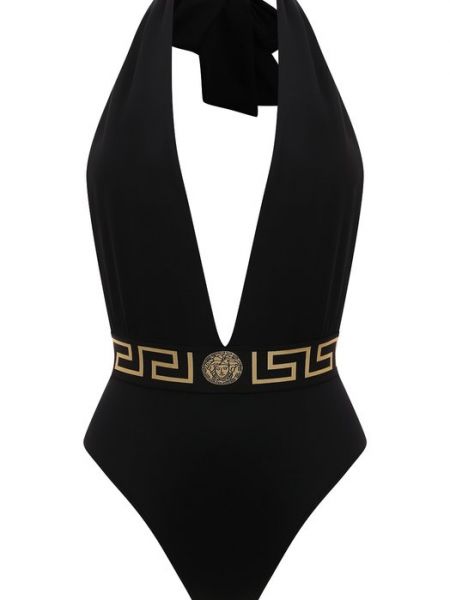 Слитный купальник Versace черный
