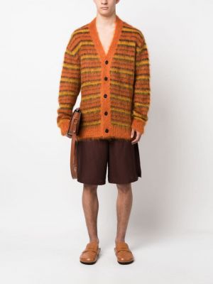 Cardigan à rayures en tricot Marni orange