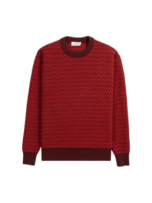 Sweter w jodełkę Lanvin czerwony