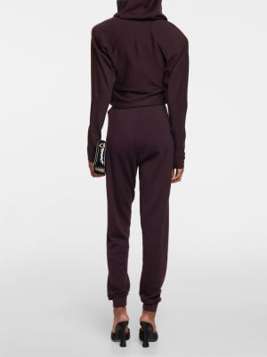Vlnené teplákové nohavice Saint Laurent fialová