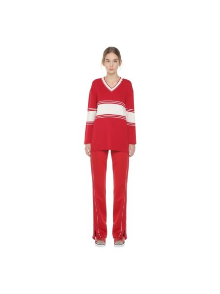 Sweter z dżerseju Red Valentino czerwony